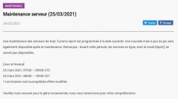 Maitenance programmée des serveurs GTS