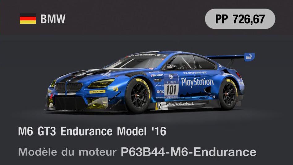 BMW M6 GT3 Endurance Model '16 - GT7