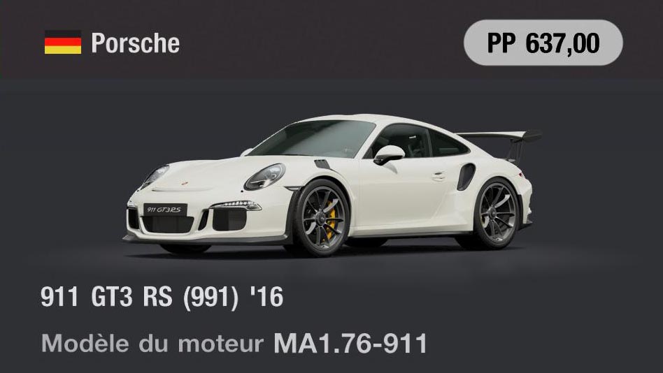Porsche 911 GT3 RS (991) '16 - GT7