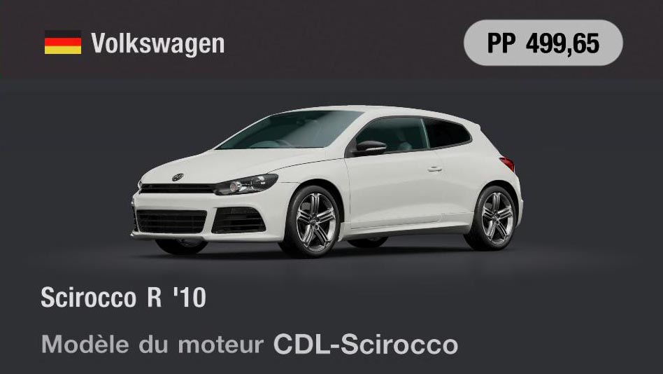 Volkswagen Scirocco R '10, Gran Turismo Wiki