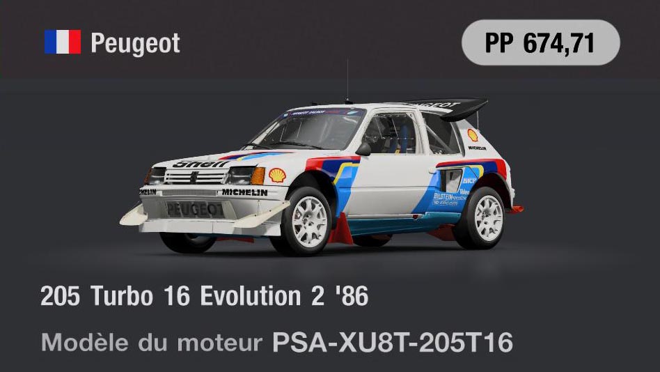 Peugeot 205 Turbo 16 Evolution 2 '86 - GT7