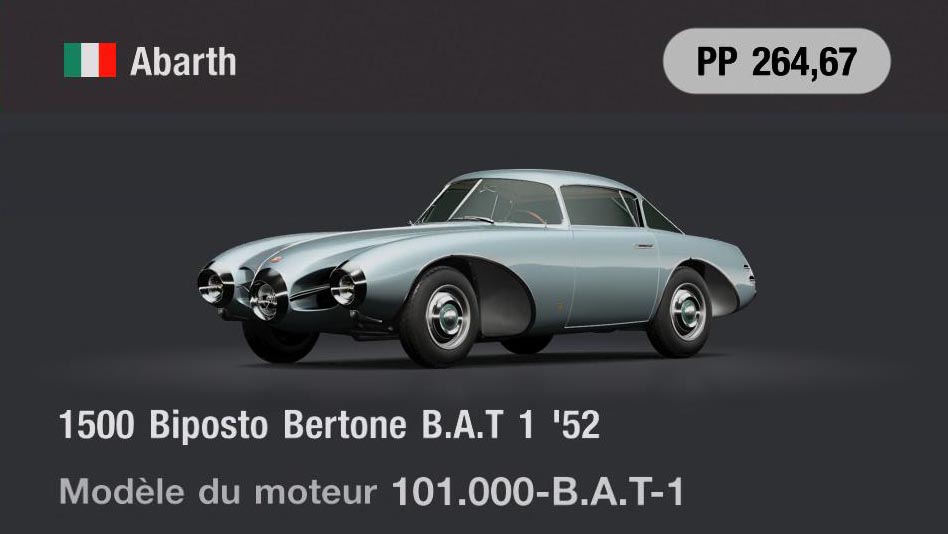 Abarth 1500 Biposto Bertone B.A.T 1 '52 - GT7