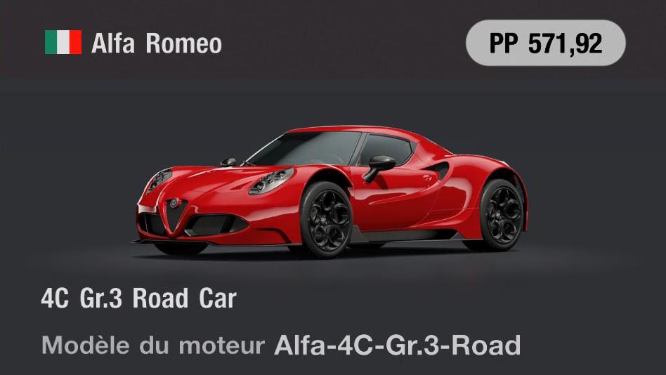 Alfa Romeo 4C Gr.3 Road Car - GT7