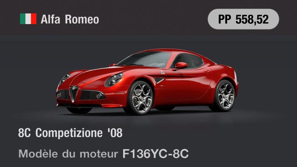 Alfa Romeo 8C Competizione '08 - GT7