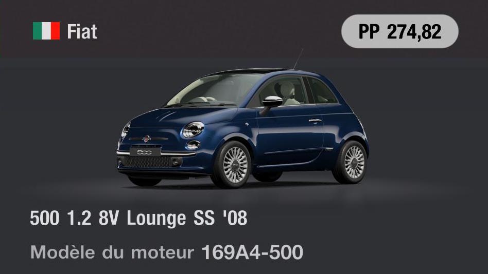 Fiat 500 1.2 8V Lounge SS '08 - GT7