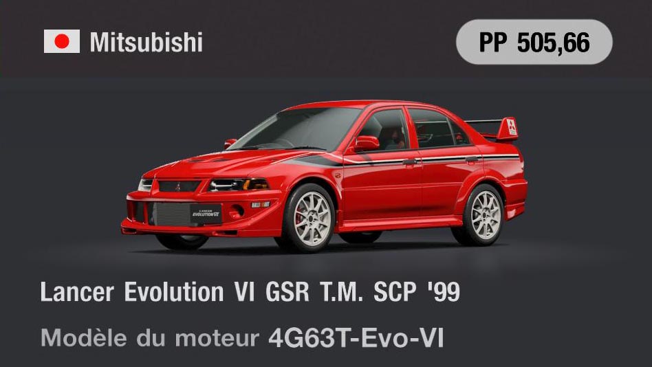 Mitsubishi Lancer Evolution VI GSR T.M. SCP '99 - GT7