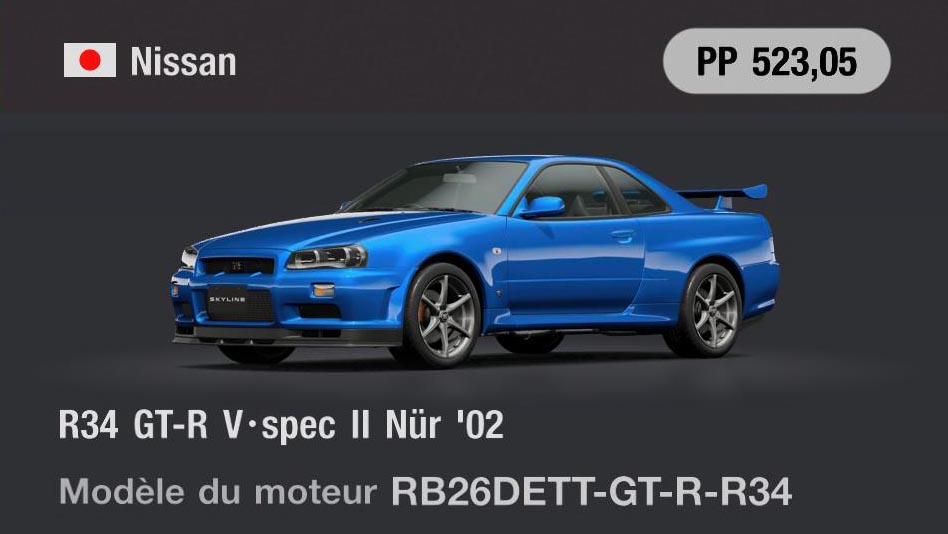 Nissan R34 GT-R V•spec II Nür '02 - GT7