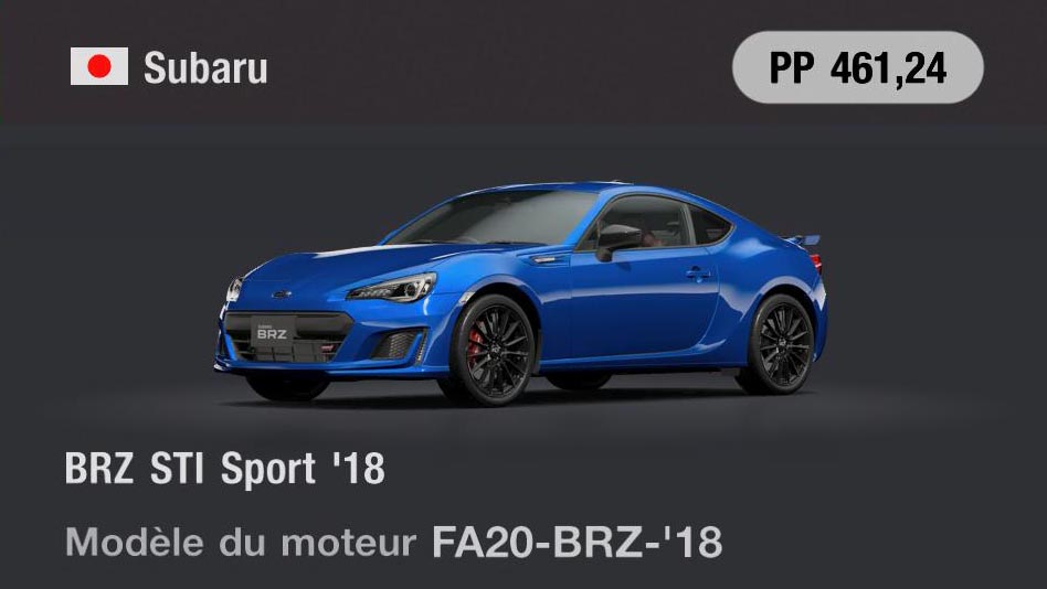 Subaru BRZ STI Sport '18 - GT7