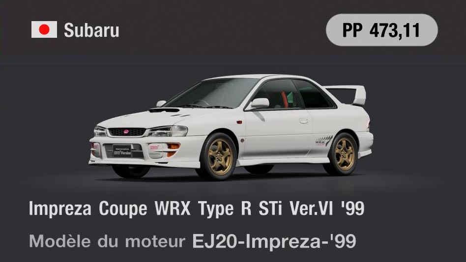 Subaru Impreza Coupe WRX Type R STi Ver.VI '99 - GT7