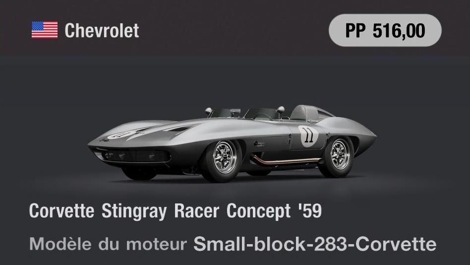 Chevrolet Corvette Stingray Racer Concept '59 - GT7