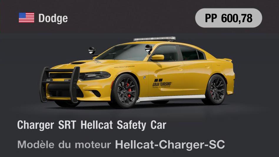 Dodge Charger SRT Hellcat Safety Car - GT7