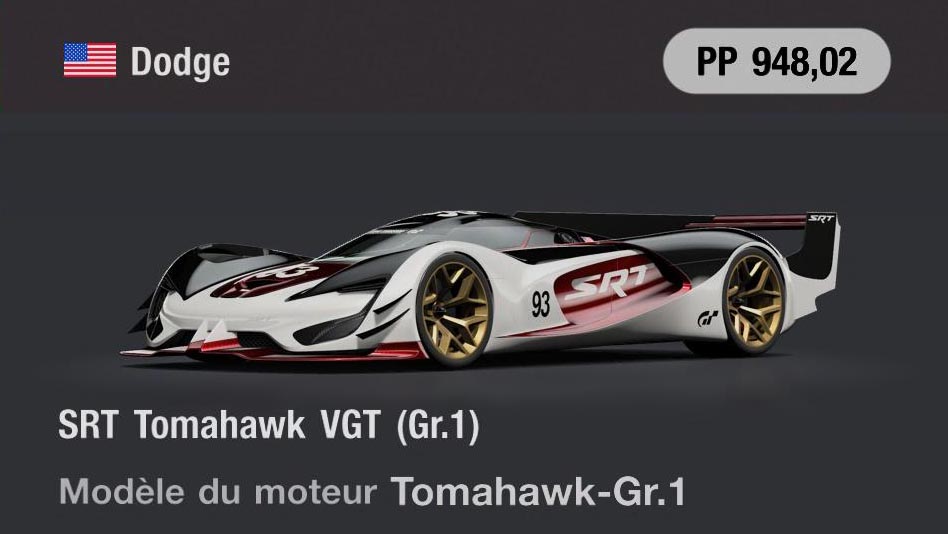 Dodge SRT Tomahawk VGT (Gr.1) - GT7