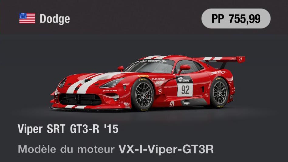 Dodge Viper SRT GT3-R '15 - GT7