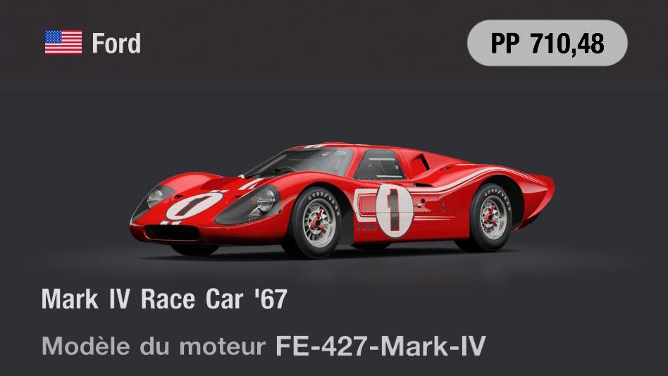 Ford Mark IV Race Car '67 - Gran Turismo 7 - GTDB