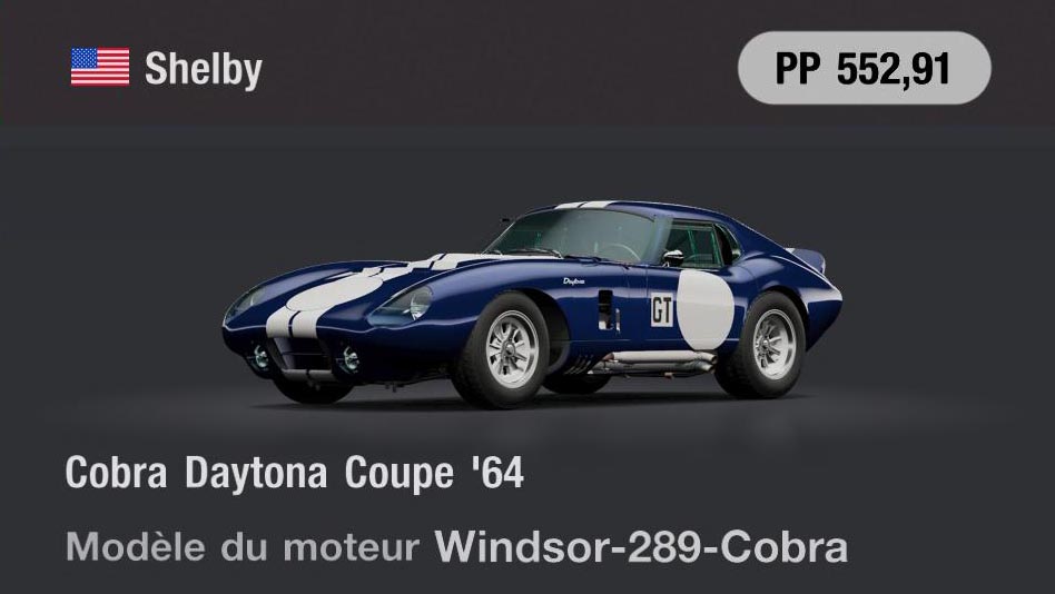 Shelby Cobra Daytona Coupe '64 - GT7
